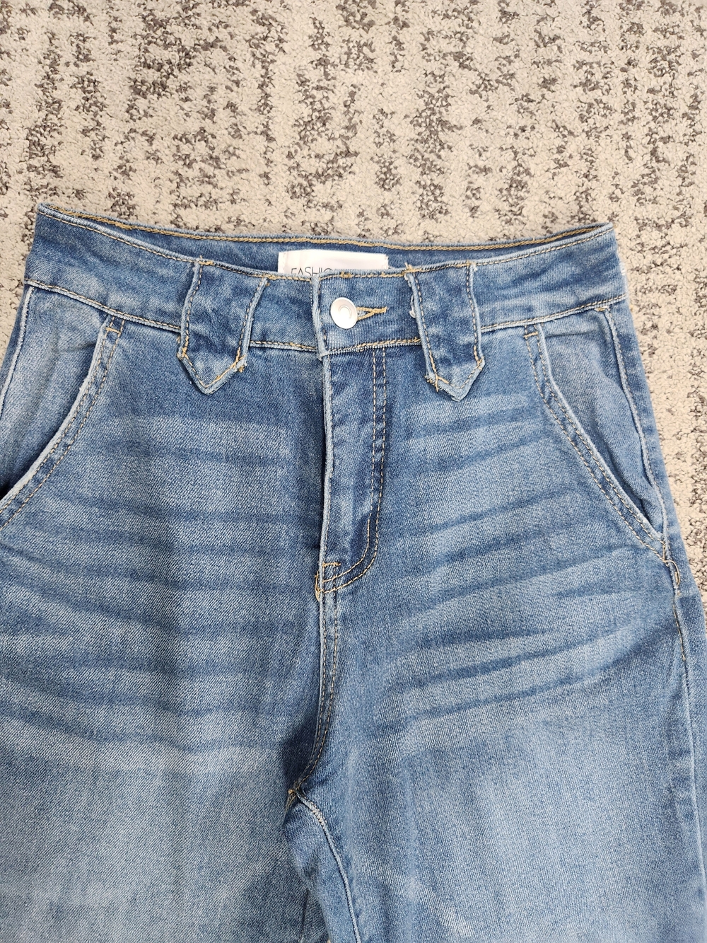 Fashion Nova Light Blue High-Rise Wide Leg Jeans